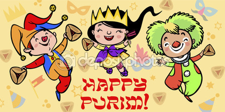 Happy Purim Wishes Illustration