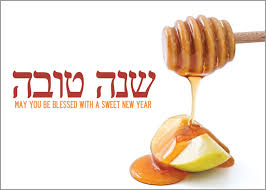 Happy Rosh Hashanah May You Be Blessed With A Sweet New Year Honey On Apple Slice