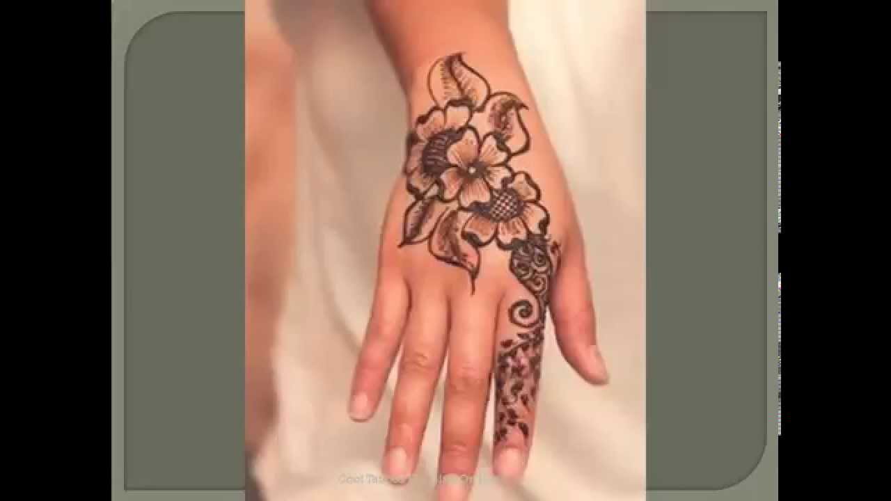 Henna Flower Tattoo On Right Hand For Girls