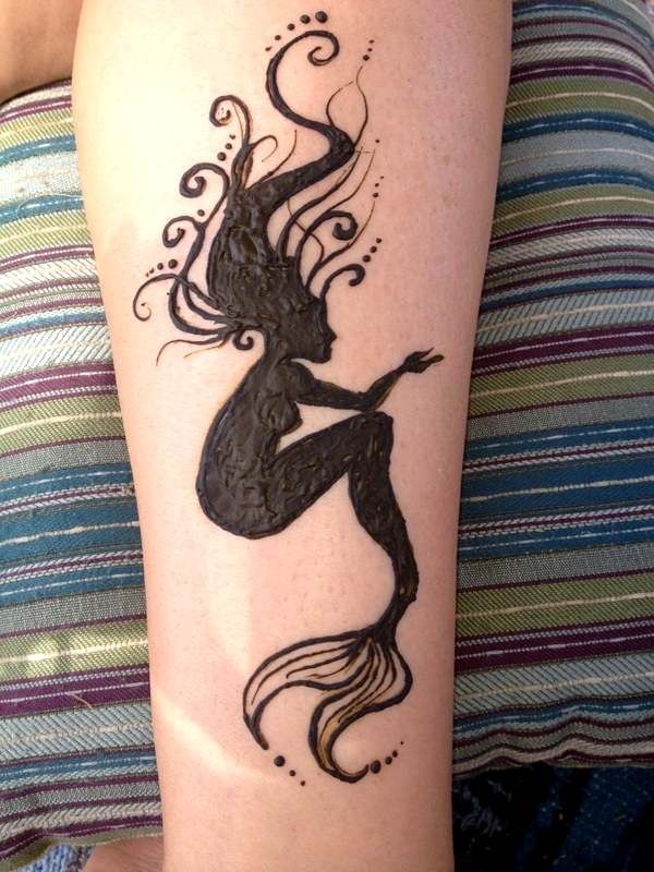 Henna Mermaid Tattoo On Leg