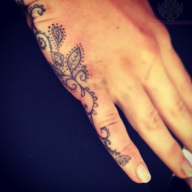 Henna Side Hand Tattoo Design For Women