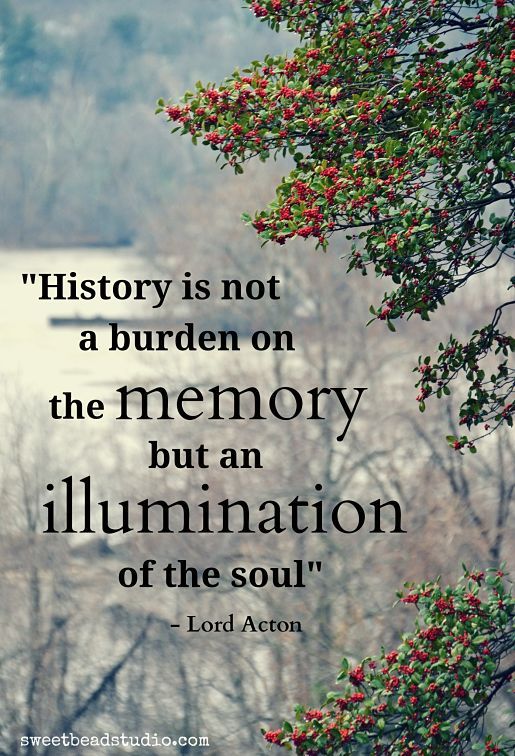History is not a burden on the memory but an illumination of the soul. Lord Acton