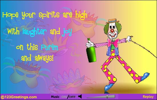 Hope Your Spirits Are High With Laughter And Joy On This Purim And Always Clown With Bottle Picture