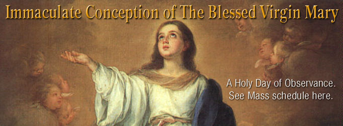 Immaculate Conception Of The Blessed Virgin Mary A Holy Day Of Observance See Mass Schedule Here