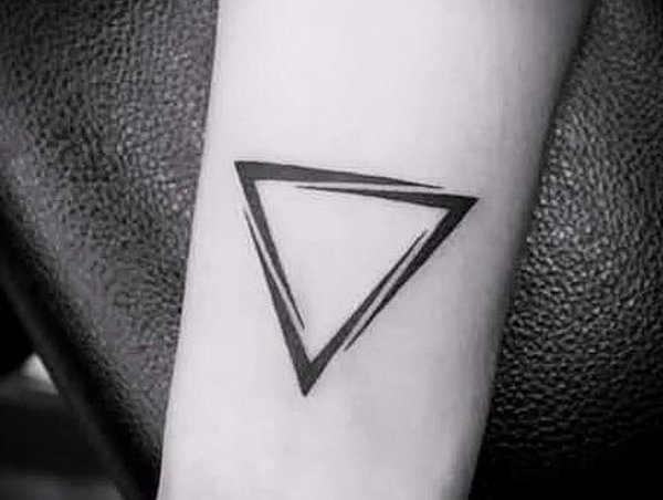 Impressive Triangle Tattoo On Forearm