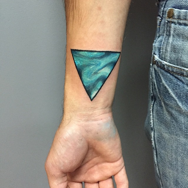 Impressive Triangle Tattoo On Right Wrist