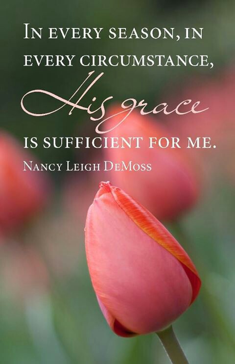 In every season, in every circumstance, His grace is sufficient for me. Nancy Leigh DeMoss
