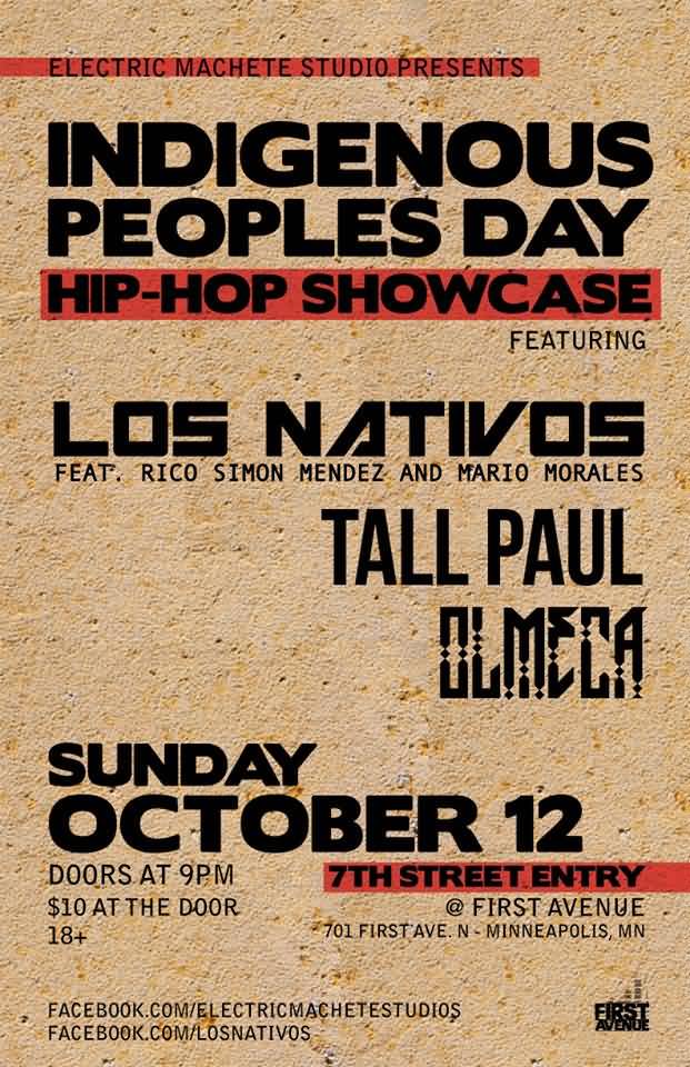 Indigenous Peoples Day Hip Hop Showcase Invitation