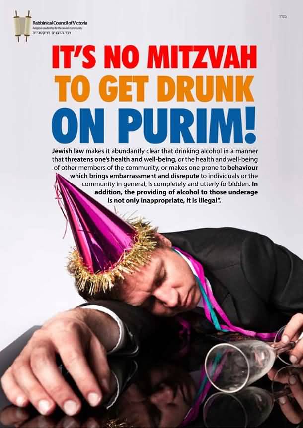 It's No Mitzvah To Get Drunk On Purim