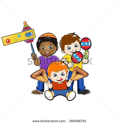 Kids Wishing You Happy Purim Illustration