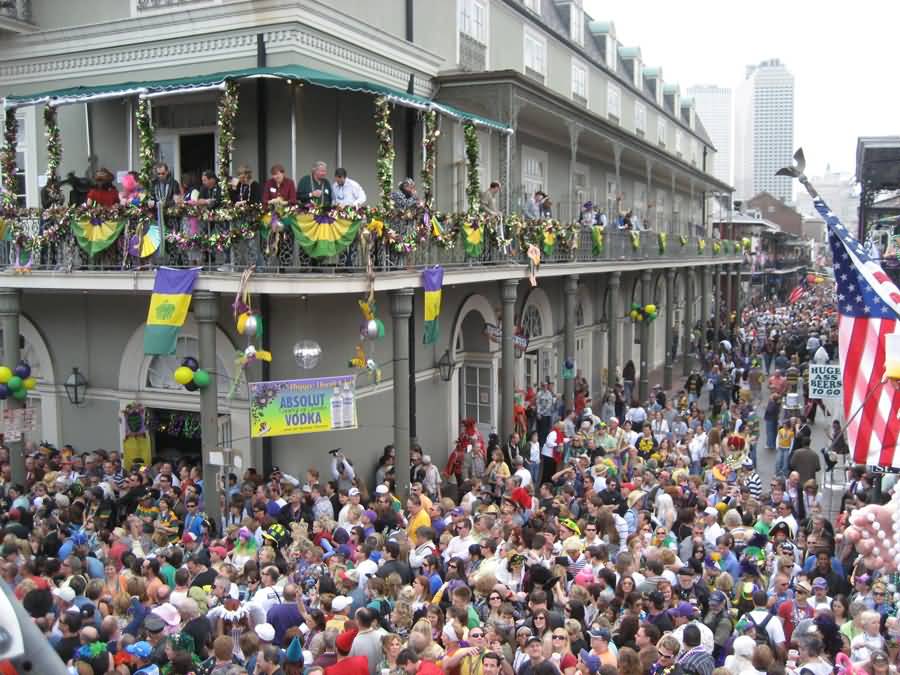 Large Number Of People Taking Part In Mardi Gras