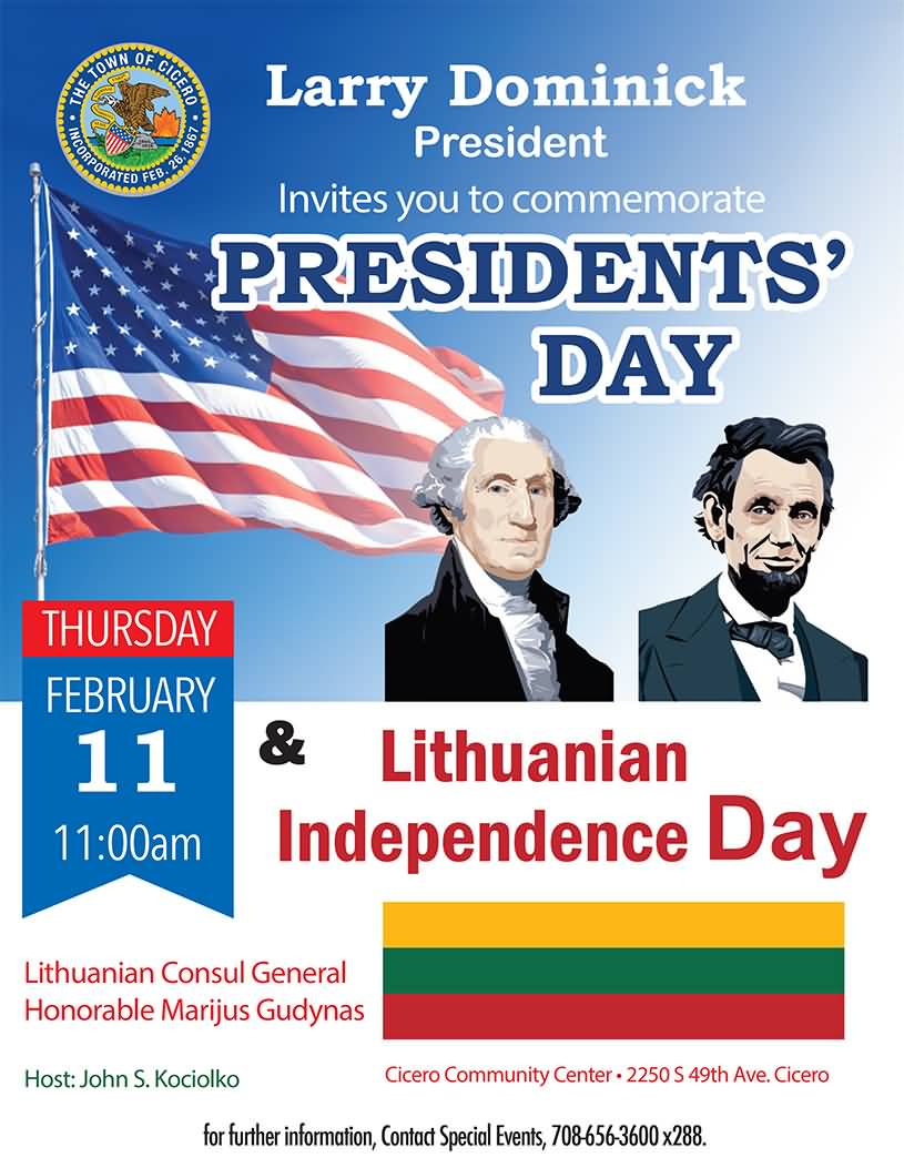 Larry Dominick President Invited You To Commemorate Presidents Day