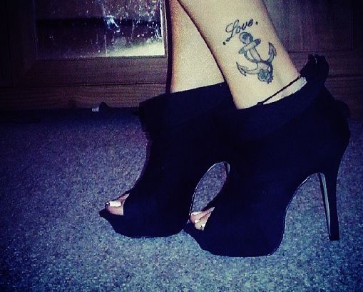 Left Ankle Anchor Tattoo Idea For Girls