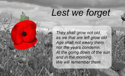 Lest We Forget Remembrance Day Revolving Poppy Flower Animated Picture