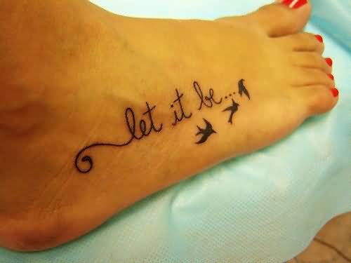 Let It Be Birds Ankle Tattoo