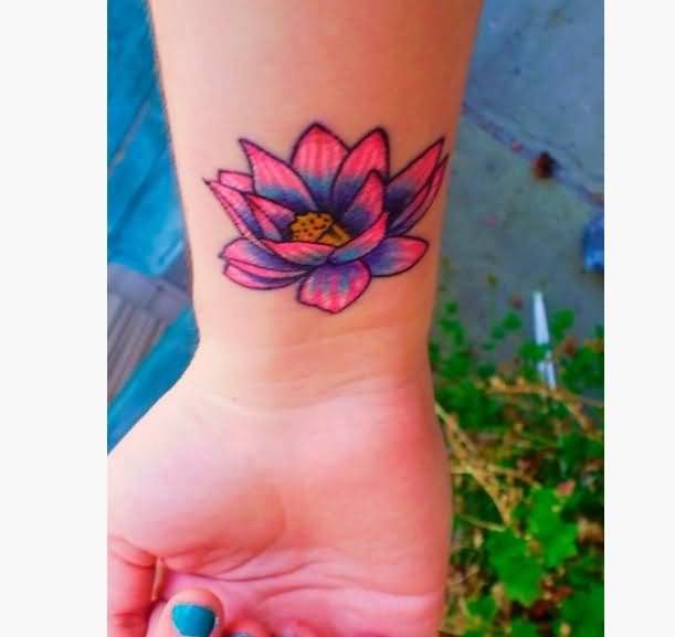 Lotus Flower Flower Wrist Tattoo For Girls