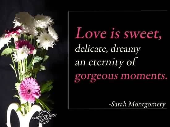 Love Is Sweet, Delicate, Dreamy an Eternity of Gorgeous Moments. Sarah Montgomery