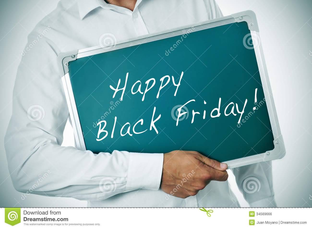 Man Showing Happy Black Friday Board
