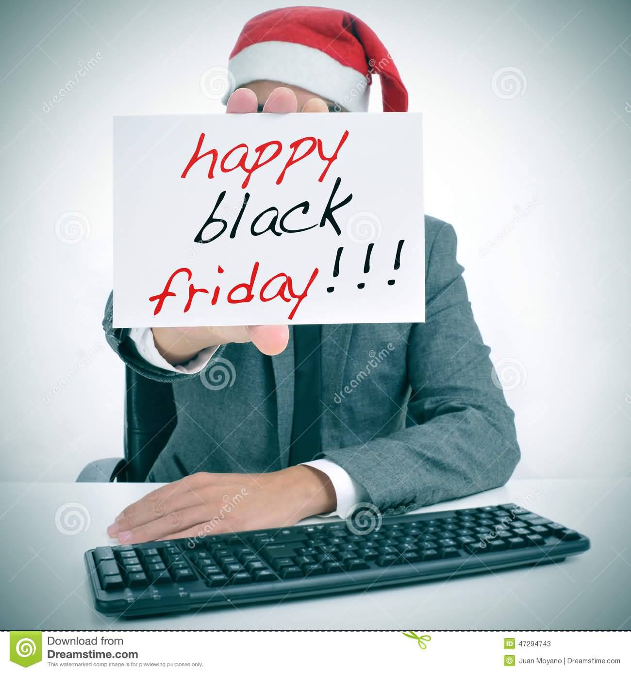 Man With Happy Black Friday Signboard