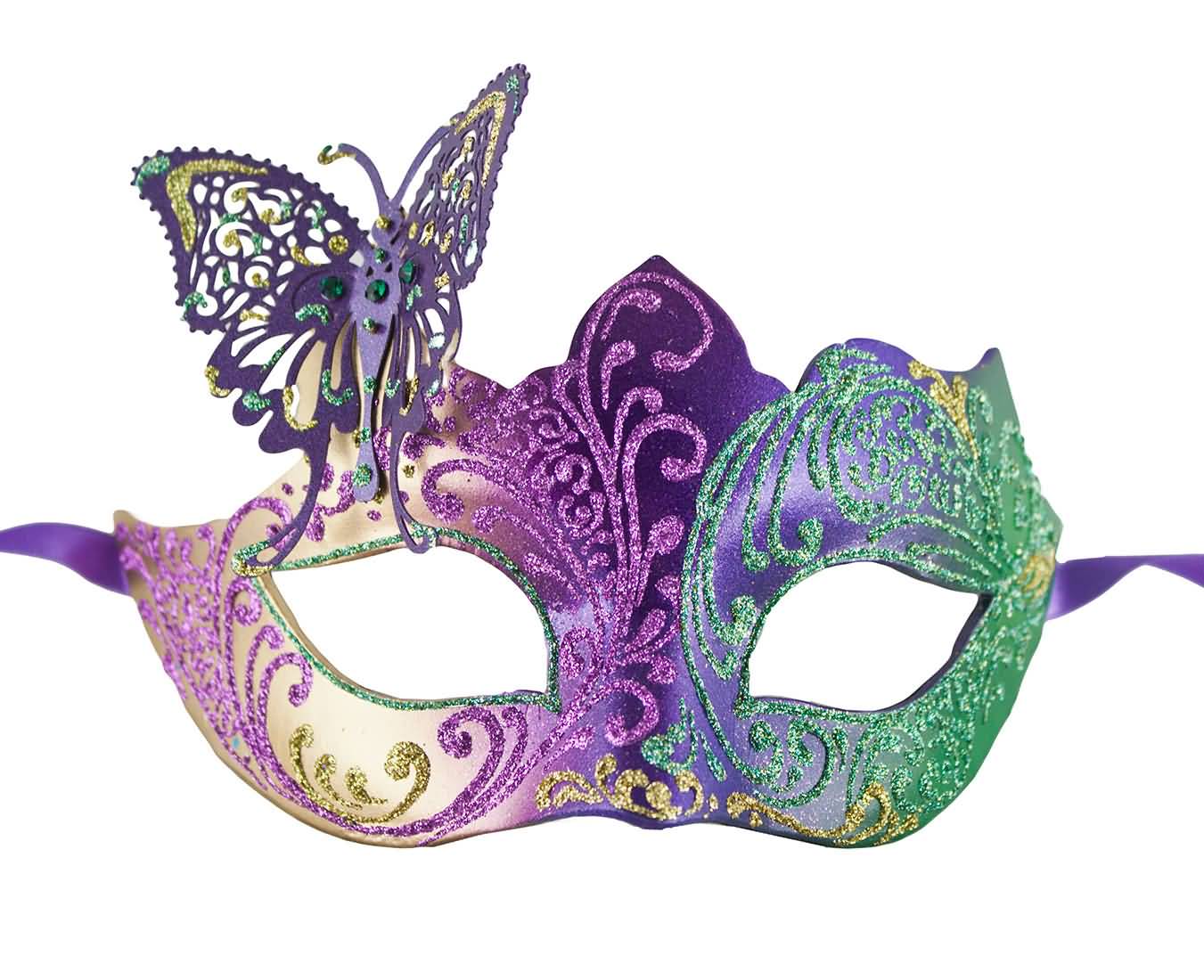 Mardi Gras Mask With Butterfly