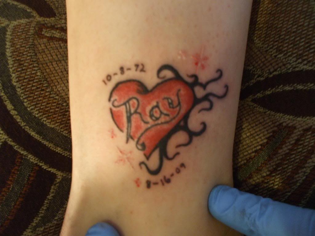Memorial Heart Ankle Tattoo