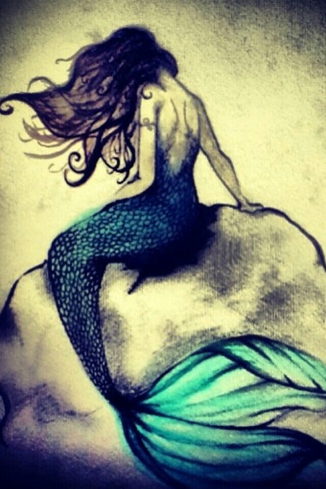 Mermaid Girl Tattoo Design Sample