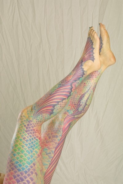 Mermaid Scale Tattoos On Both Legs