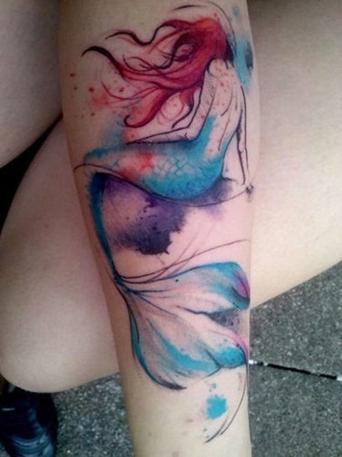 Mermaid Tattoo On Arm Sleeve
