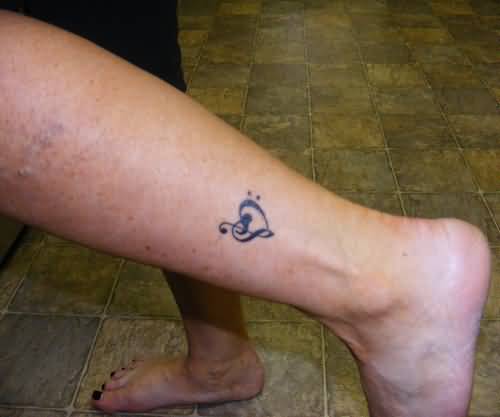 Misc Heart Tattoo On Left Ankle