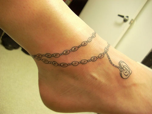 Nice Ankle Bracelet Tattoo For Girls