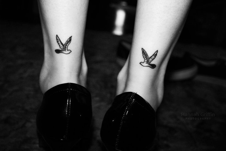 Nice Flying Birds Ankle Tattoos