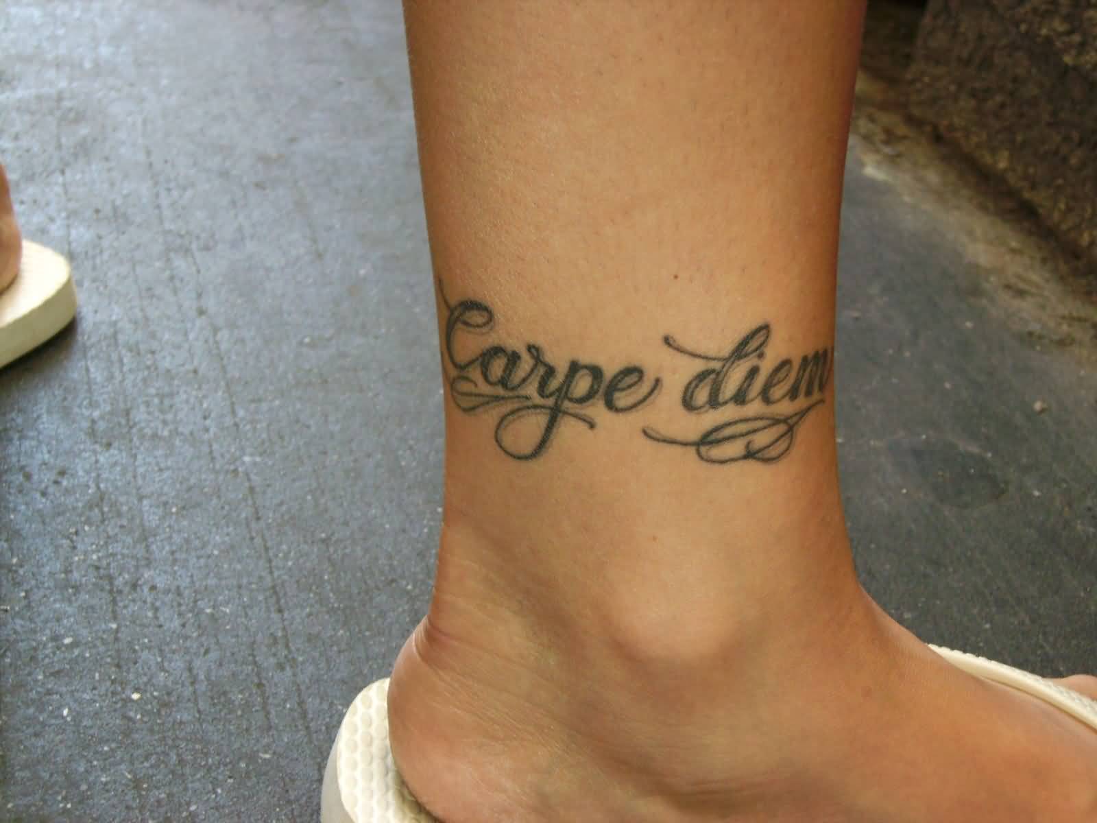 Nice Two Words Tattoo On Ankle