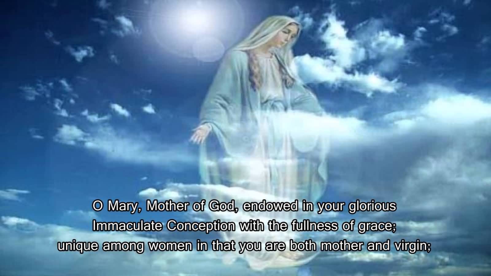 O Mary, Mother Of God, Endowed In Your Glorious Immaculate Conception With The Fullness Of Grace