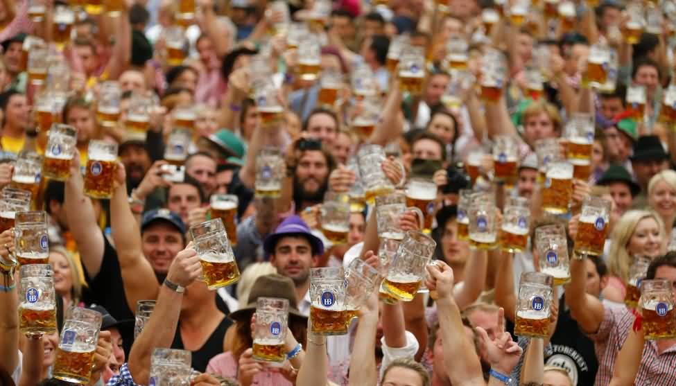 Oktoberfest Celebration With Beers In Germany