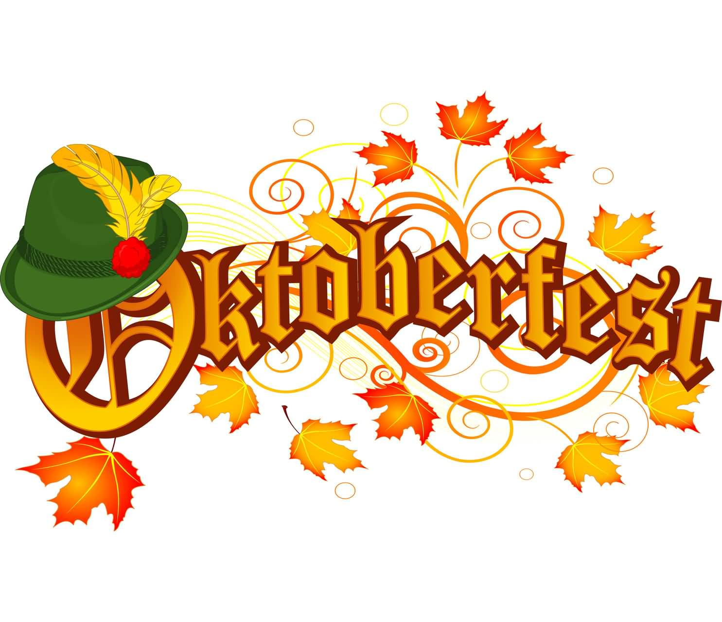 Oktoberfest Wishes With Autumn Leaves And Hat Picture