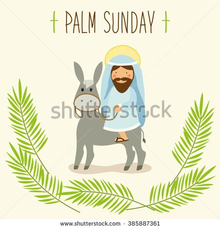 Palm Sunday Jesus On Donkey Illustration