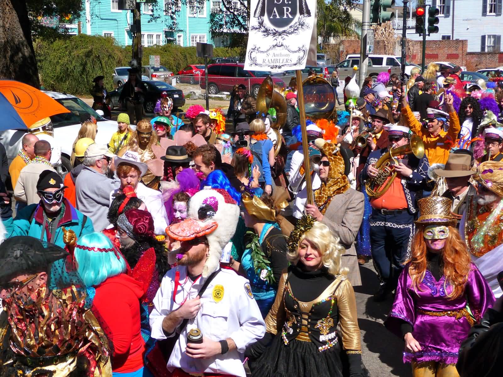 People During Mardi Gras Parade