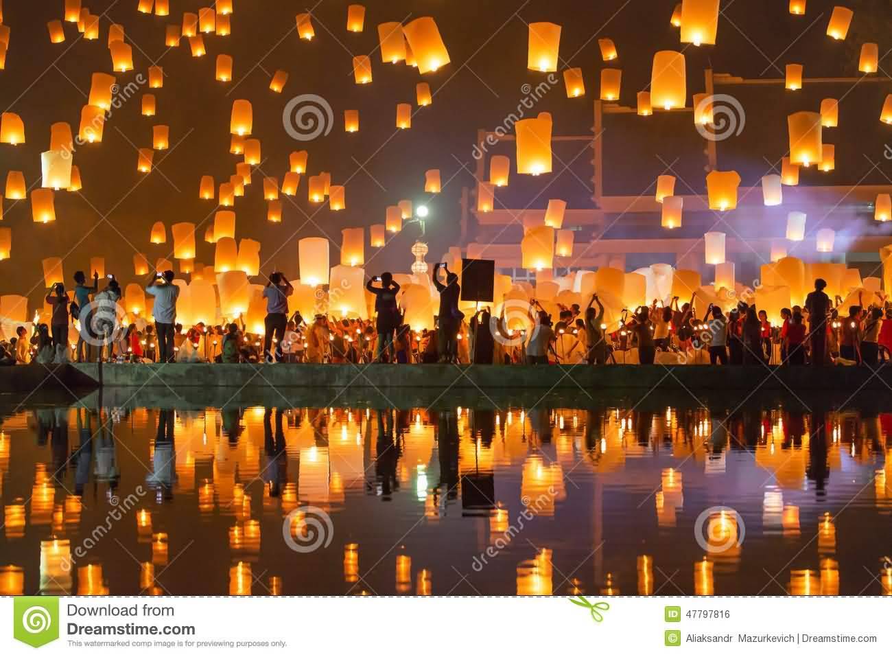 People Release Sky Lanterns During Yi Peng Festival