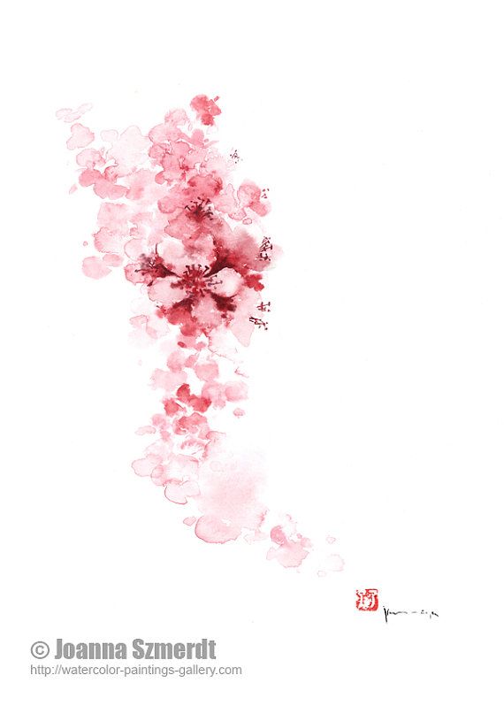 Pink Cherry Blossom Flower Tattoo Design