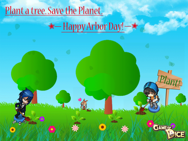 Plant A Tree Save The Planet Happy Arbor Day Animated Picture