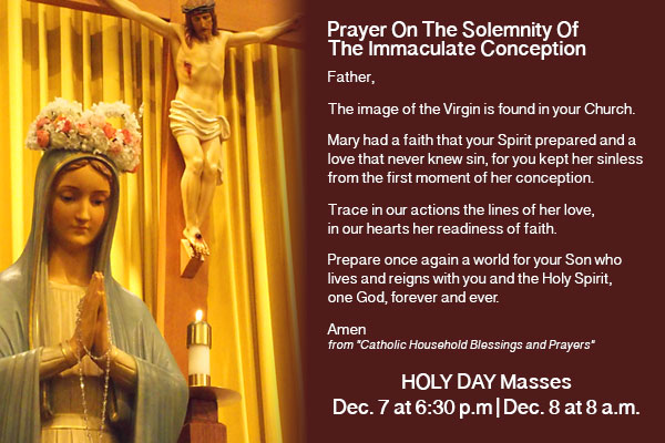 Prayer Of The Solemnity Of The Immaculate Conception