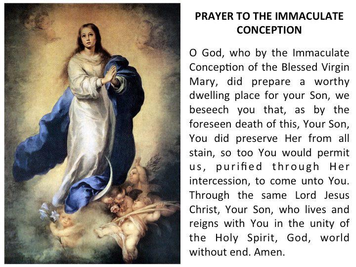 Prayer To The Immaculate Conception Day