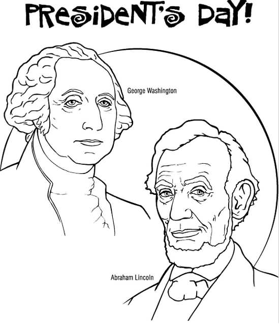 Presidents Day George Washington And Abraham Lincoln Coloring Page