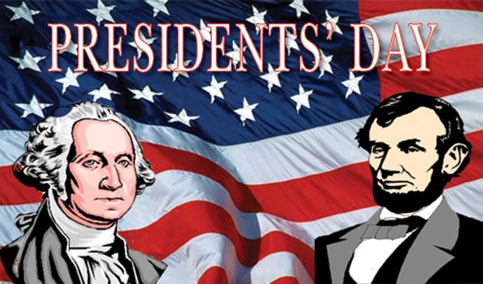 Presidents Day George Washington And Abraham Lincoln With American Flag In Background