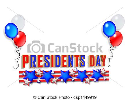 Presidents Day Wishes Stars And Balloons Illustration
