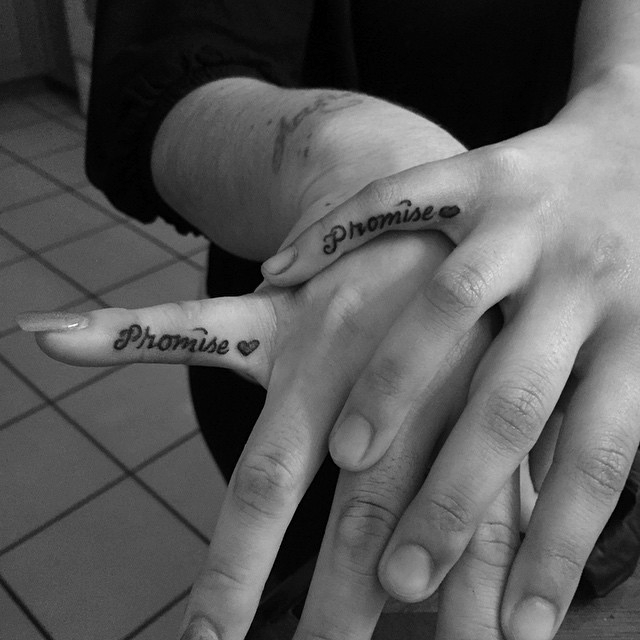 Promise Side Finger Tattoo