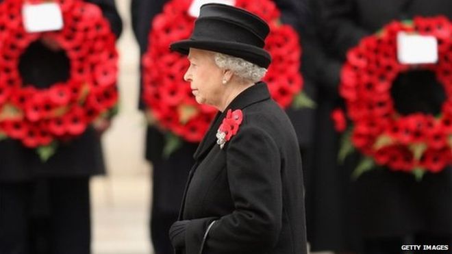 Queen Elizabeth At Remembrance Day Service