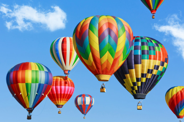 Rainbow Color Air Balloons During Albuquerque Balloon Festival