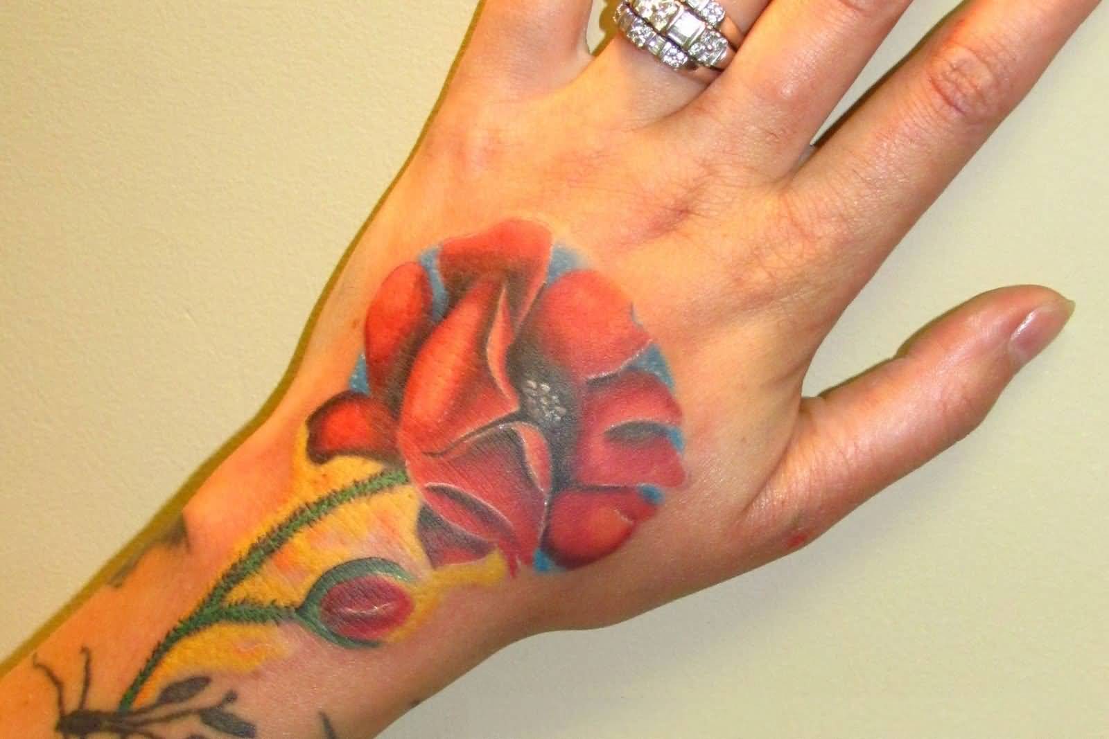 Realistic Flower Wrist Tattoo Idea