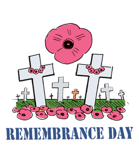 Remembrance Day Cross With Poppy Flowers Clipart